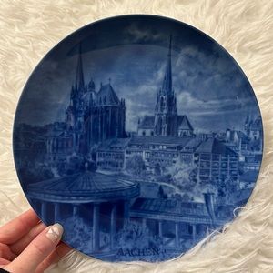 Vintage Kaiser Blue & White Cities Plate: Aachen Germany by Hans Liska